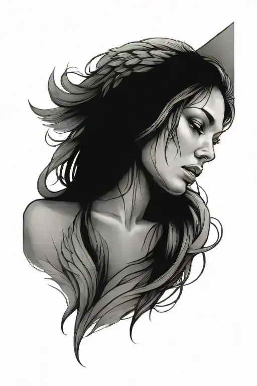 angel crying tattoo design idea