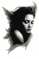 angel crying tattoo design idea