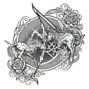 Sagittarius and Taurus zodiac symbol tattoo design idea