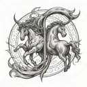 Sagittarius and Taurus zodiac symbol tattoo design idea