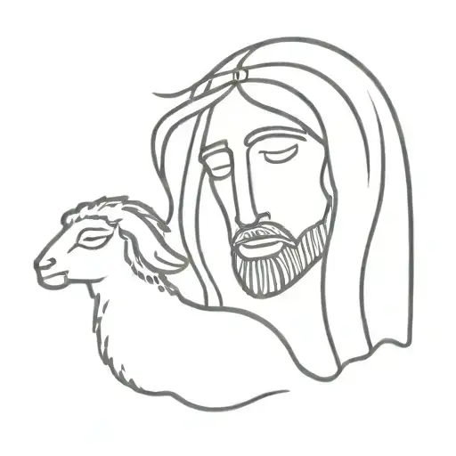 jesus finds the lost sheep tattoo design idea