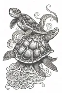 turtle and octopus tattoo design idea