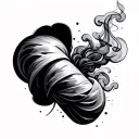 black and grey smoke filler elbow tattoo tattoo design idea
