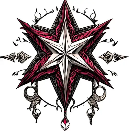 gothic star tattoo design idea
