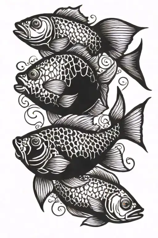 fish outline tattoo design idea