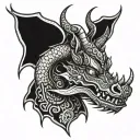 dragon and thai elephant head tattoo design idea
