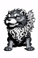 Japanese foo dog tattoo design idea