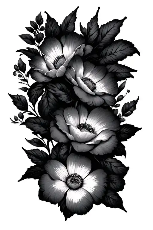 meaningful quote with flowers intertwined tattoo design idea