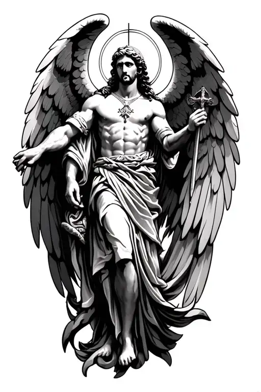 saint Michael archangel tattoo design idea