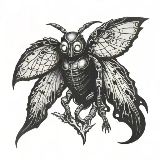 mothman thinking of a lamp tattoo design idea