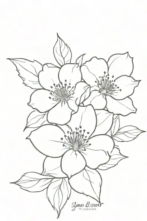 january and august birthflower  tattoo design idea