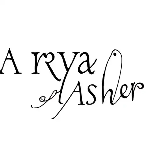 Lettering Arya&Asher tattoo design idea