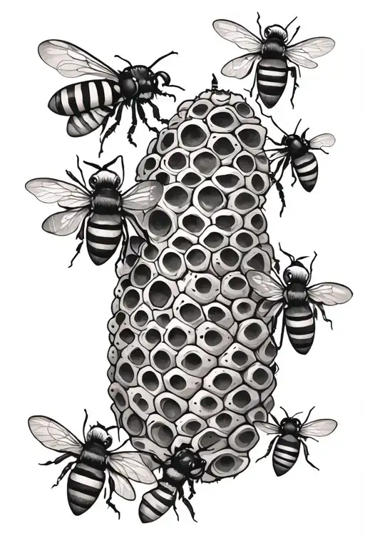 bee hive tattoo design idea
