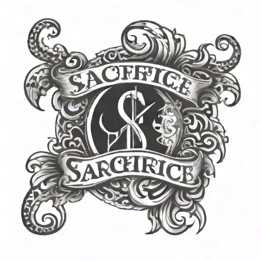 Sacrifice lettering tattoo tattoo design idea