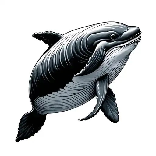 mom and babu beluga whale swimming tattoo design idea