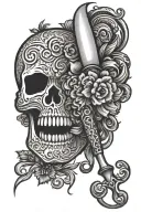 crochet hook combining tattoo design idea