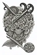 crochet hook combining tattoo design idea