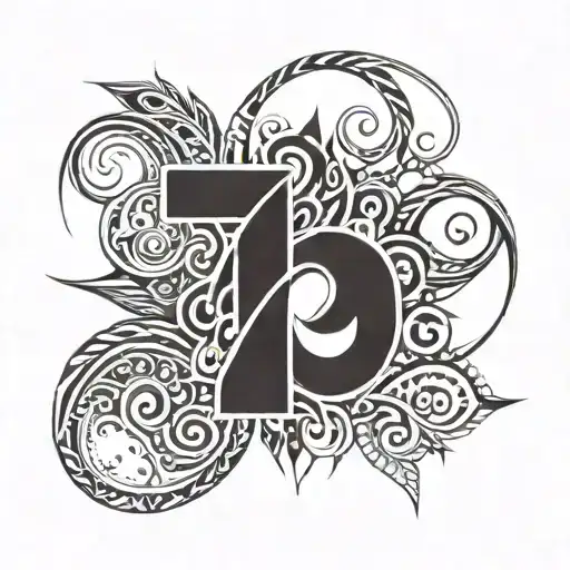 The number 727 incorporated into a design maybe something symbolizing lost love as well tattoo design idea
