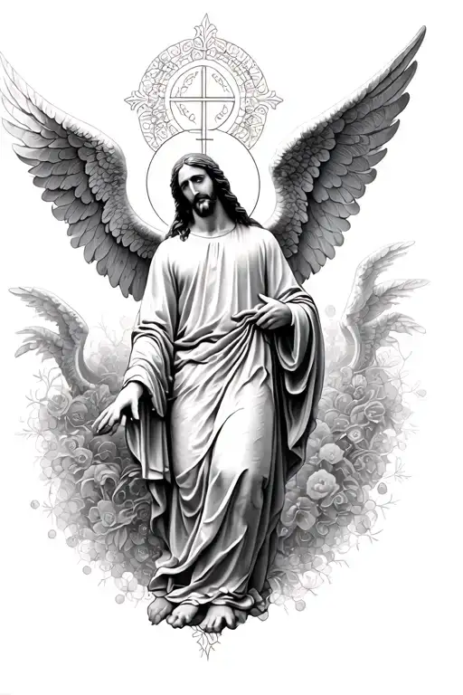 Catholic, angels, jesus, 25/05/2009, nature, full sleeve tattoo design idea