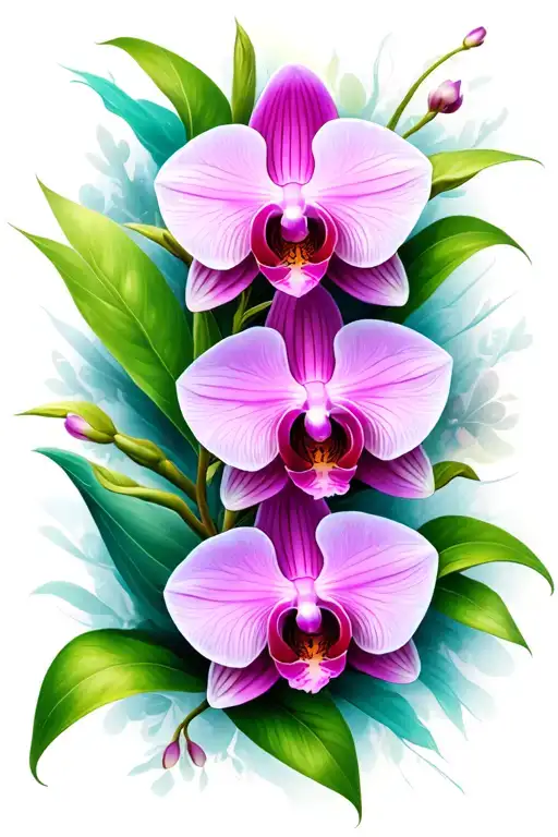 exotic orchid flower tattoo tattoo design idea
