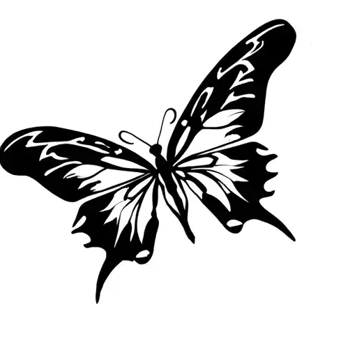  a secret love that’s beautiful but hidden, like a butterfly in the dark, and the moon watching silently tattoo design idea