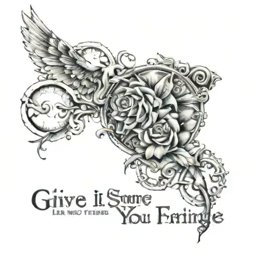 writing: "give it some time and you'll be feeling prime" tattoo design idea