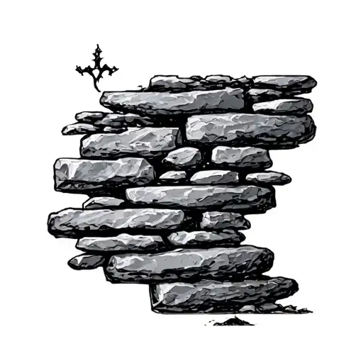 stone wall tattoo design idea