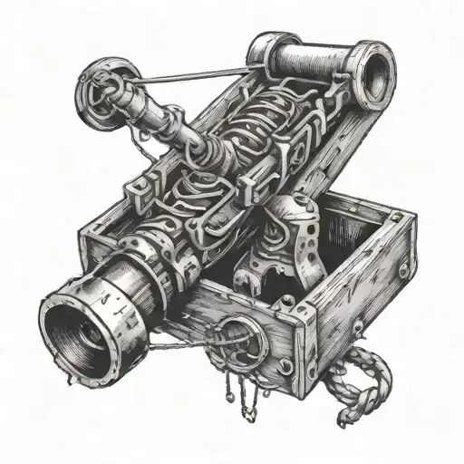 animal foothold trap tattoo design idea