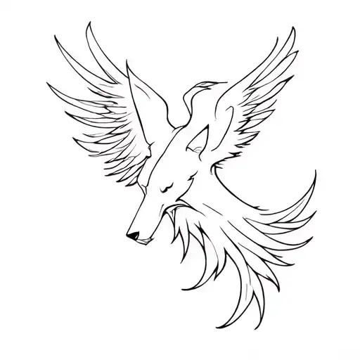 phoenix scoprio wolf silhouette tattoo design idea