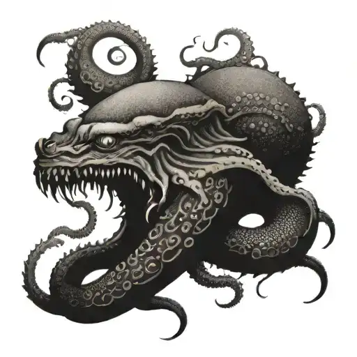 kraken wrapping its tentacles tattoo design idea