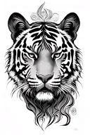 tiger face tattoo design idea