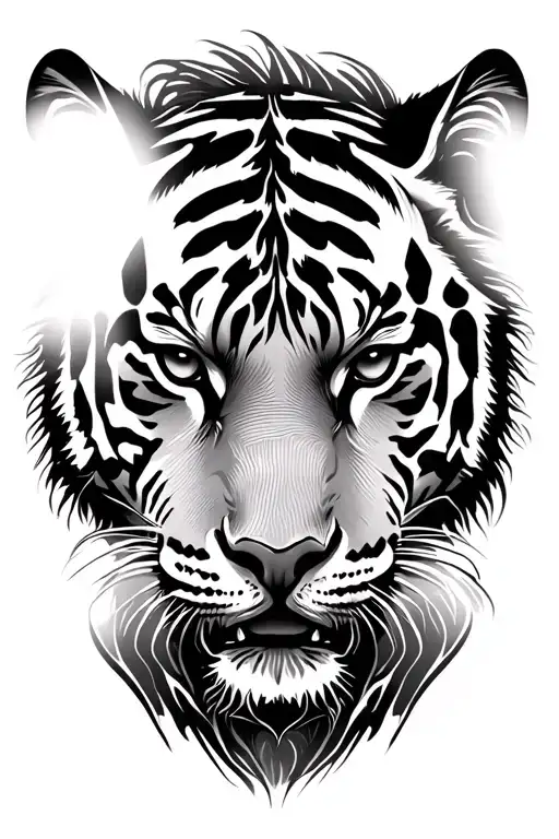 tiger face tattoo design idea