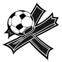 make a simple tattoo design that includes symbols of germany, canada, soccer, the cross, scottish  tattoo design idea