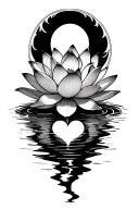 lotus blooming from the muddy water and paired with a heart  tattoo design idea