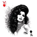 amy winehouse in a playcard tattoo design idea
