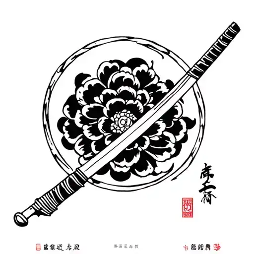 Chinese Sword tattoo design idea