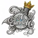 2008 in cursive with a tilted crown   tattoo design idea