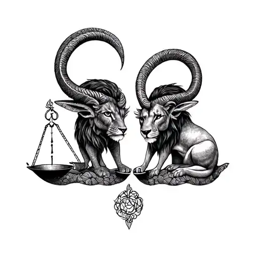Libra, capricorn and leo tattoo design idea