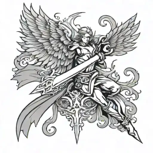 4 elements falling icarus sword hands and travel tattoo  tattoo design idea