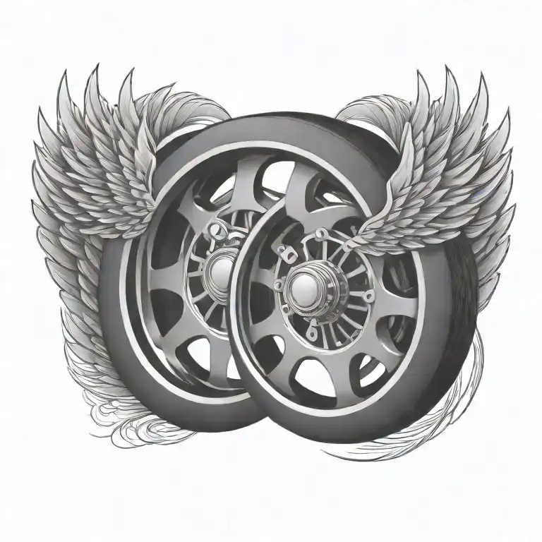 wing shaped race wheels  tattoo design idea
