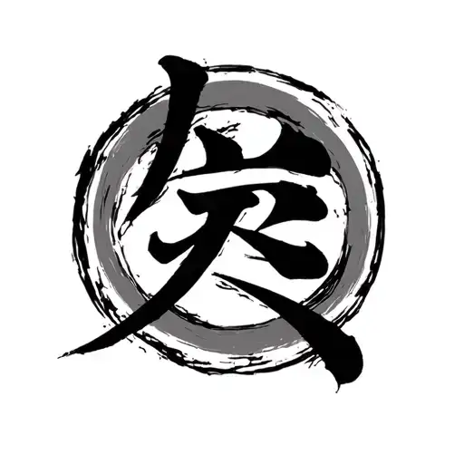 japanese kanji for love inside an enso circle tattoo tattoo design idea