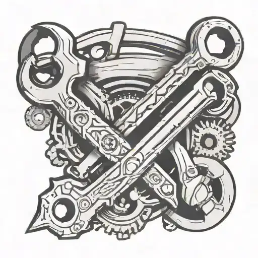 mechanic wrench bone tattoo design idea