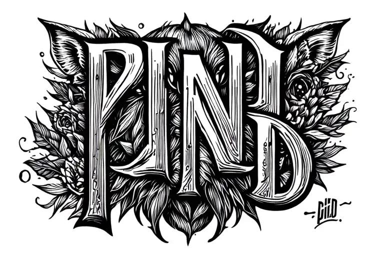 "PIND" cool animal working tattoo design idea