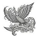 phoenix rising from dumpster fire tattoo design idea
