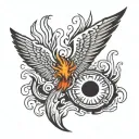 phoenix rising from dumpster fire tattoo design idea