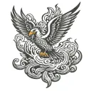 phoenix rising from dumpster fire tattoo design idea