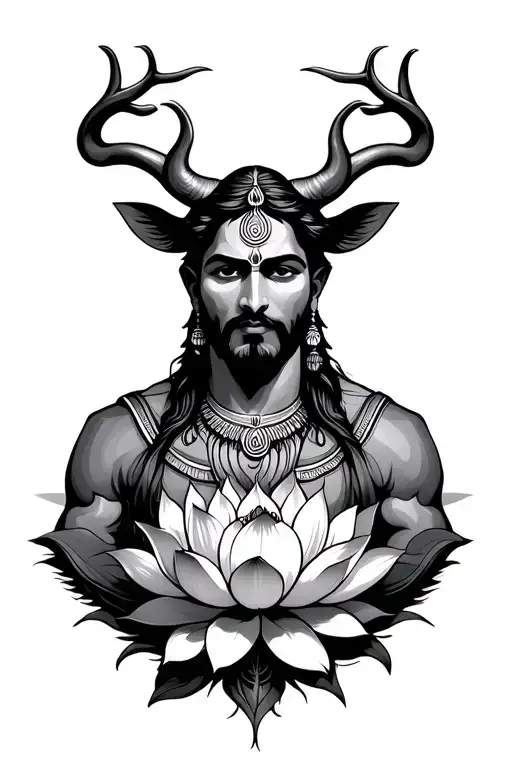I'm an Indian man. I like lotus flower. I'm Taurus. Build something long vertically between chest like an arrow. tattoo design idea