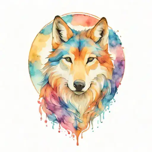 mama wolf looking forward tattoo design idea