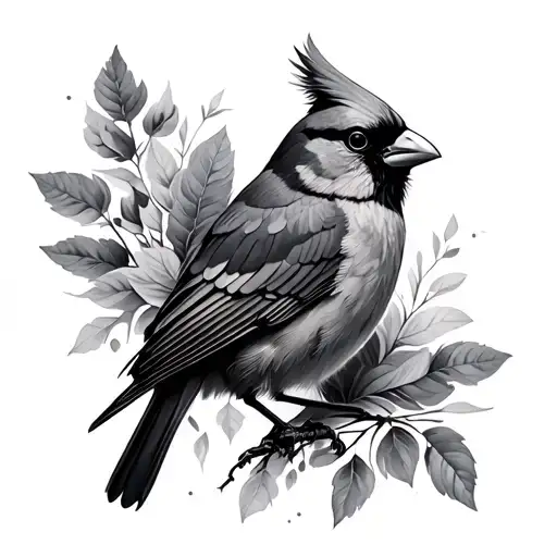 Black Cardinal tattoo design idea