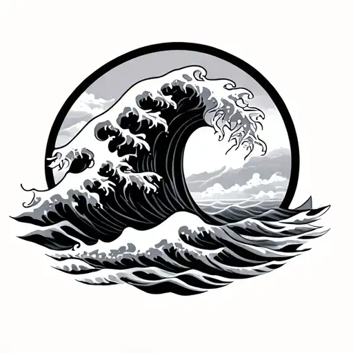 Wave to the color of Jamaica tattoo design idea